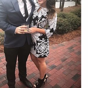 Black and white cocktail dress